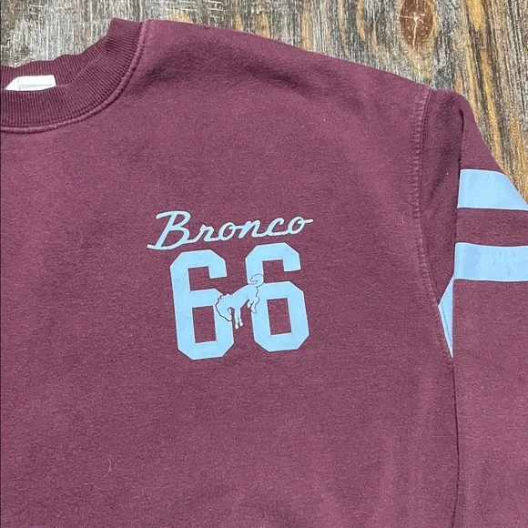 Ford Maroon Crewneck Sweatshirt with Light Blue 'Bronco 66' - Picture 2 of 9